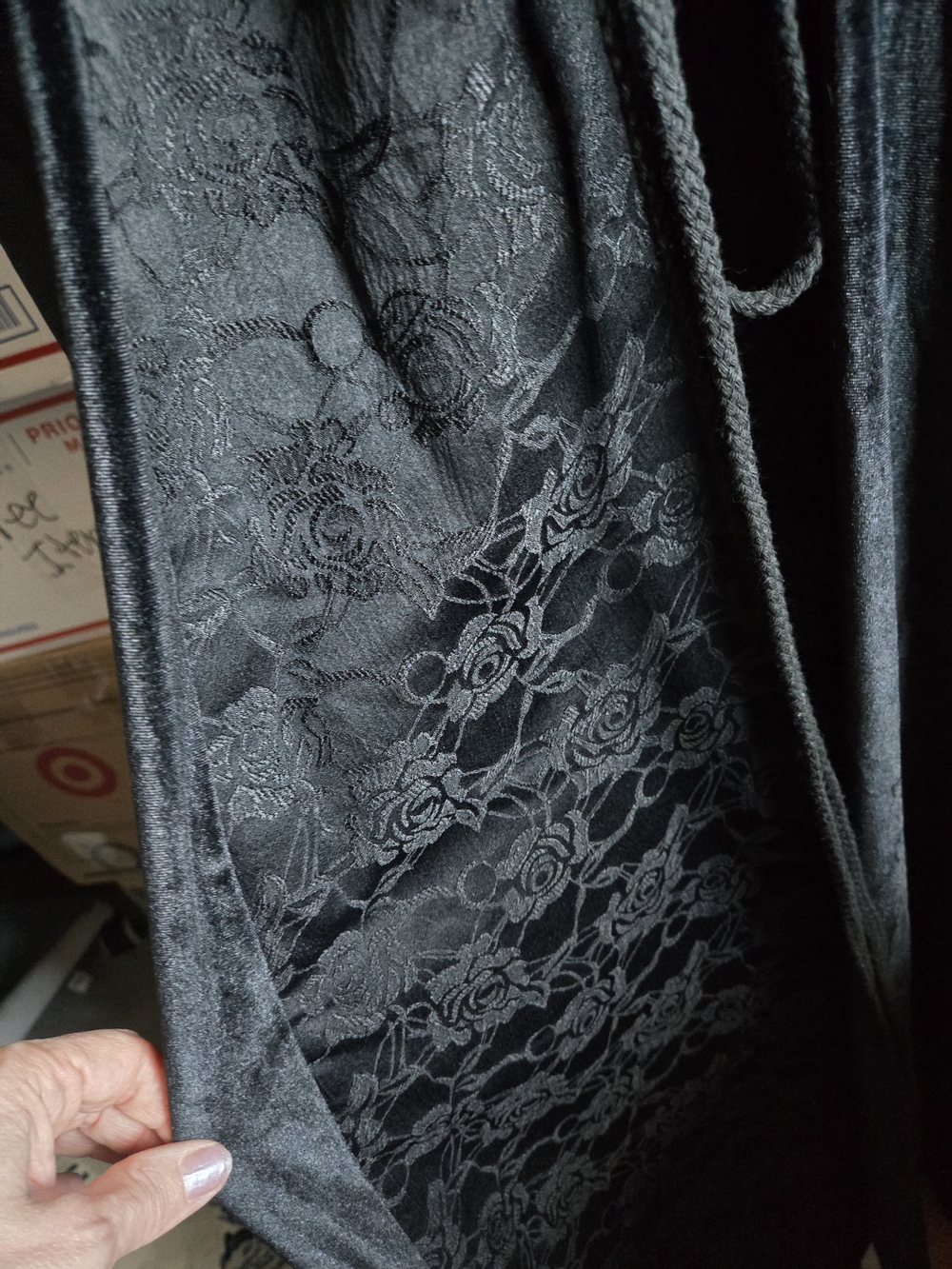 Black Hooded Lace-Up Gothic Maxi Dress - Picture 4 of 8